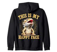 Barbuto Dragon This Is My Happy Face Eccentrico design lucertola Felpa con Cappuccio