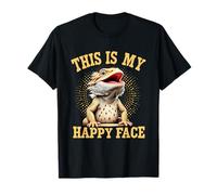 Barbuto Dragon This Is My Happy Face Eccentrico design lucertola Maglietta