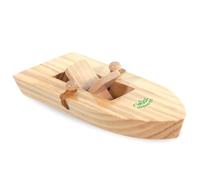 Barca a Elastico Giocattolo in Legno 15x6x3 cm per Bambini Attività Manuale | Propulsione con elastico divertente | formato compatto e leggero | stimola immaginazione e gioco acquatico | regalo ludico