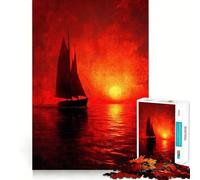 Barca a vela al tramonto sull'oceano - Puzzle difficile per adulti, 1000 pezzi, gioco di logica e abilità per tutta la famiglia, taglio preciso, oggetto da collezione (38x26cm)