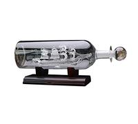 Barca a vela alla deriva bottiglia con base in legno 3D decorativo in vetro ornamento nave tavolo decorazione per la casa