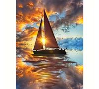 Barca a Vela All'Alba Puzzles 1000 Pezzi per Adulti, Challenge Gioco Educativo per adulti, puzzles per Gioco Familiare, Giochi Rilassamento e Intelligence, puzzle 1000 pezzi 75 x 50 cm