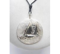 Barca a Vela : Ciondolo in Argento 925 - Pendente con Girocollo - Regata -