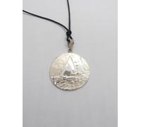 Barca a Vela : Ciondolo in Argento 925 - Pendente con Girocollo - Regata -