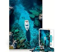 Barca a vela in acque cristalline - Puzzle difficile per adulti da 1000 pezzi - Gioco di logica fine - Divertimento rilassante - Bordi puliti - Regalo premuroso (38x52cm)