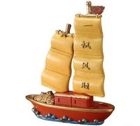 Barca a vela in resina, statuetta per soggiorno, studio, ufficio, Feng Shui, decorazione per la casa con navigazione liscia e rappresentazione della prosperità