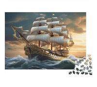 Barca a vela in tempesta Puzzles 1000 Pezzi Carta riciclata per adulti Puzzle per adulti Gioco educativo con sfida Regalo e attività divertente per casa 38x26cm/1000pcs