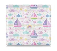 Barca a vela Isola Cartoon Rainbow Stripes Pu Leather Car Registration & Assicurazione Card Holder Auto Glove Box Organizer per carte, Documento Essenziale Licenza di Guida