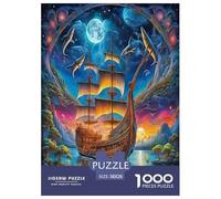 Barca a vela misteriosa Jigsaw Puzzle Impossible 1000Pcs Cartoni animati colorati Decorazione Per La Casa. Giochi Rilassamento E Intelligence Per Adulti E Ragazzi Da 14 Anni 38x26cm/1000pcs