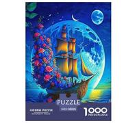 Barca a vela misteriosa Puzzle Impossibili 1000 Pezzi Cartoni animati colorati Decorazione Per La Casa. Rilassamento E Intelligence Per Adulti E Bambini Da 12 Anni 38x26cm/1000pcs