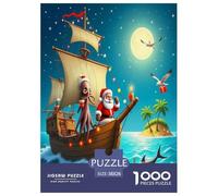 Barca a vela misteriosa Puzzle Impossibili 1000Pcs Cartoni animati colorati Decorazione Per La Casa. Rilassamento E Intelligence Per Adulti E Ragazzi Da 14 Anni 38x26cm/1000pcs