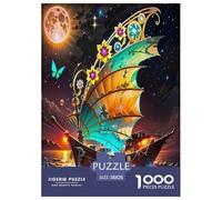 Barca a vela misteriosa Puzzle Impossibili 1000Pcs Cartoni animati colorati Decorazione Per La Casa. Giochi Rilassamento E Intelligence Per Adulti E Ragazzi Da 14 Anni 38x26cm/1000pcs
