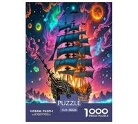Barca a vela misteriosa Puzzle Impossibili 1000Pcs Cartoni animati colorati Decorazione Per La Casa. Rilassamento E Intelligence Per Adulti E Ragazzi Da 14 Anni 38x26cm/1000pcs