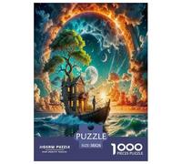 Barca a vela misteriosa Puzzle Impossible 1000 Pezzi Cartoni animati colorati Decorazione Per La Casa. Rilassamento E Intelligence Per Adulti E Bambini Da 12 Anni 38x26cm/1000pcs