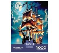 Barca a vela misteriosa Puzzle Impossible 1000 Pezzi Cartoni animati colorati Decorazione Per La Casa. Giochi Rilassamento E Intelligence Per Adulti E Ragazzi Da 14 Anni 38x26cm/1000pcs
