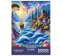 Barca a vela misteriosa Puzzle Impossible 1000 Pezzi Cartoni animati colorati Decorazione Per La Casa. Rilassamento E Intelligence Per Adulti E Ragazzi Da 14 Anni 38x26cm/1000pcs
