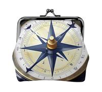 Barca a vela nautica bussola stampa squisita bacio blocco portafoglio compatto versatile donna portamonete piccolo sacchetto con cerniera