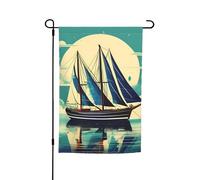 Barca a vela nave paesaggio stampa 30,5 x 45,7 cm bandiera floreale da giardino per tutte le stagioni decorazione esterna spessa per prati bandiera