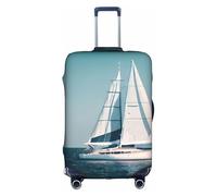 Barca a vela nave paesaggio stampa lavabile viaggio bagagli copertura astratta stampa colorata bagagli valigia Protector, bianco, Medium