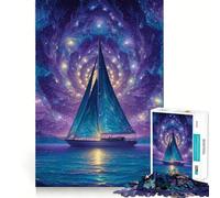 Barca a vela sotto un cielo stellato - Puzzle da 1000 pezzi per adulti - Gioco di logica fine per il tempo libero - Bordo pulito - Oggetto da collezione (50x75cm)