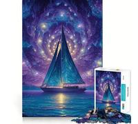 Barca a vela sotto un cielo stellato - Puzzle difficile per adulti da 1000 pezzi - Gioco di logica fine - Divertimento rilassante - Bordi puliti - Regalo premuroso (38x26cm)