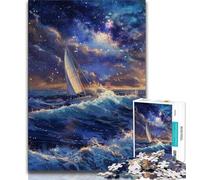 Barca a vela sul mare sotto la galassia, puzzle da 1000 pezzi per adulti, regalo, giocattolo educativo intellettuale decomprimente, regalo di compleanno, regali, arte murale 50x75cm