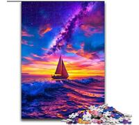 Barca a vela sul mare sotto la galassia Puzzle per adolescenti Puzzle da 1000 pezzi per adolescenti, giochi rilassanti che migliorano l'amore tra coppie per età 14 (50x75cm)