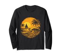 Barca a Vela sull'isola - Vacanza al Mare retrò per Vacanze di Primavera Maglia a Manica