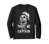 Barca Capitano Teschio Vela Citazione Trust Me I'm The Captain Maglia a Manica