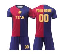 Barca Completo Calcio Bambino Personalizzata Personalizzati Maglie da Calcio per Bambino Adulti con Il Tuo Nome Numero Squadra e Logo Maglia da Calcio Ragazzi Maglia - Maglia Replica Ufficiale