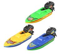 Barca da bagno a carica rapida, divertente con meccanismo per vasca da bagno, parco acquatico, barca a motore colorata che favorisce le abilità motorie (A, taglia unica)