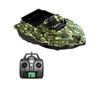 Barca da pesca con GPS e contenitore grande, portata 500 m, barca automatica RC per la distribuzione di esche con batteria da 12000 mAh, luci notturne per la pesca alla carpa, mimetica, batteria sin