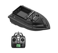 Barca da pesca con GPS e contenitore grande, portata 500 m, barca automatica RC per la distribuzione di esche con batteria da 12000 mAh, luci notturne per la pesca alla carpa, nera, batteria singola