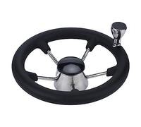 Barca Da Pesca In Acciaio Inossidabile Da 11 Pollici Volante Nero Accessori Hardware For Motoscafi For Yacht Accessori For Timoneria Yacht Di Lusso,Resistente alla corrosione(Black B1 section,With ha