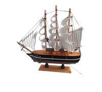 Barca dei pirati vele in stoffa veliero vascello legno h21 da collezione idea regalo complemento d'arredo ristorante hotel mare