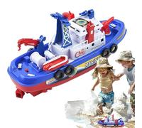 BARCA DI RISCHIO FUOCO ELETTRICA - BACCHE IN FLOAZIONE, SPARAZIONE DI ACQUA | Musical Light Cruiser Model, Giocattolo Per La Nave Batteria, Imbarcazione Per Cammini Per Motori Per Bambini, Giocatt