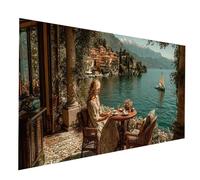 Barca Diamond Painting Kit Completo, Diamond Painting Mare, Diamante Dipingere con i Numeri Adulti 30 x 60cm, Kit Punto Croce Diamantini Crystal Art Pittura Con Numeri, Decorazioni Casa JXL-10901