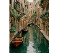 Barca Dipingere Con I Numeri Adulti, Casa Paint by Numbers Kit, Fai Da Te Dipingere Con I Numeri Con Pennelli e Vernice Acrilica, Passatempo per Adulti, Decora la Casa Regalo Donna, 30x40cm R-8341