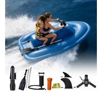 Barca elettrica surf Rush Wave moto d'acqua gonfiabile, scooter acquatico motore da 500 W/700 W, barca getto pieghevole con carico 330 libbre for piscina, lago, oceano(Motorboat+700wpro 16a Thruster)