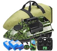 Barca esca da pesca GPS RC 500M con 3 tramogge Barca da pesca alla carpa Barca giocattolo LCD Fishfinders Sensore sonar, batterie di ricambio, borsa