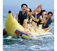 Barca gonfiabile a banana per il divertimento del traino dell'acqua e del surf, giro galleggiante all'aperto durevole per il divertimento della famiglia e dei bambini nei parchi e sulle spiagge