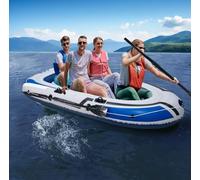 Barca gonfiabile per 2/3/4 persone, zattera gonfiabile resistente con remi, pompa a mano e accessori, kayak gonfiabile portatile per pesca, rafting, avventure sul lago e sul fiume (272 x 145 x 41 cm)