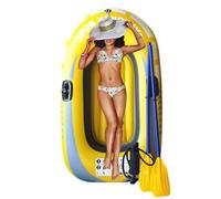 Barca in kayak a doppia gonfiabile - zattere d'acqua a due persone, galleggiante da pesca in PVC addensato | Design a pale per esterni portatili pieghevoli, attrezzatura alla deriva stabile leggera pe