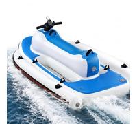 Barca Jet Gonfiabile per Spiaggia e Avventure Costiere Marine Blu 700W16Ah