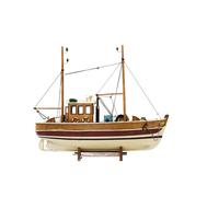 aubaho Barca peschereccio 45cm Barca di legno modello di nave nessun kit
