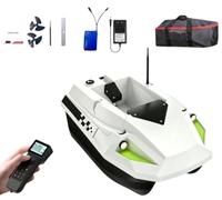 Barca radiocomandata per la pesca e il rilascio di esche Portata 500 metri | Funzione di rilascio lenza ed esca, 100 waypoint GPS, 2 batterie da 15.600 mAh, capacità di carico 2 kg (4,4 libbre)