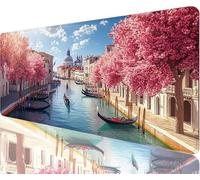 Barca Tappetino Mouse xxl 700x300x3mm Tappetino Mouse Gaming Strada Proteggi Scrivania Impermeabile e Antiscivolo Tappeto Scrivania con Base In Gomma Antiscivolo Decorazioni Natalizie la Stanza N1-603