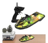 Barca telecomandata,Barca telecomandata LED, Giocattoli da bagno per piscina, segnale forte da 2,4 GHz, Giocattoli da barca da corsa impermeabili, giocattolo da gioco d'acqua per piscina, lago, fiume