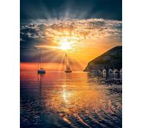 Barca Vela Tramonto Sull'Oceano - Puzzle 900 Pezzi per Adulti 87x34cm | Passatempo Rilassante e Antistress | Arte da Parete e Decorazione Casa