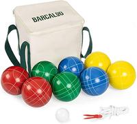 Barcaloo Bocce Ball Set con 8 palline in resina multicolore, pallino, borsa per il trasporto e corda